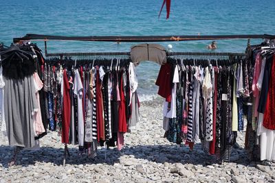 Selling clothes on the beach