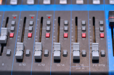 Close-up of sound mixer