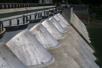 High angle view of dam