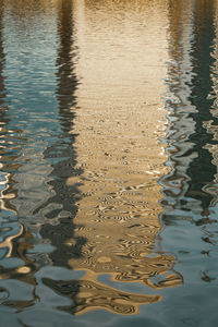 High angle view of rippled water on beach