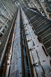 High angle view of railroad tracks