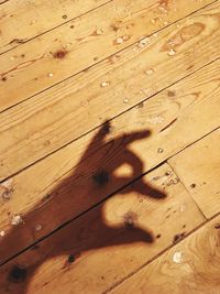 High angle view of wooden wall