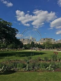 Amusement park against sky