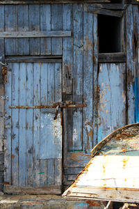 Close-up of abandoned door