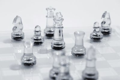 Close-up of chess pieces