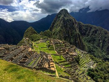 Aerial view of machu picchu