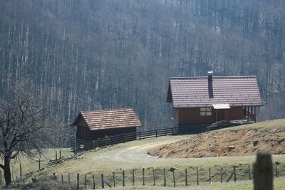 Barn on roof of a building