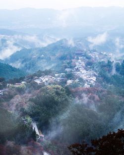 High angle view of landscape against sky