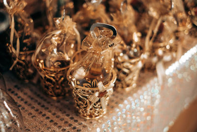 Close-up of pearl jewelry