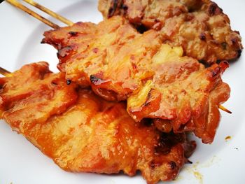 Close-up of meat on plate