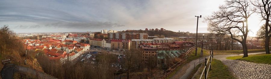 Panoramic view of city against sky