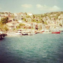 View of boats in calm sea