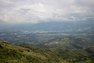 High angle view of landscape against sky
