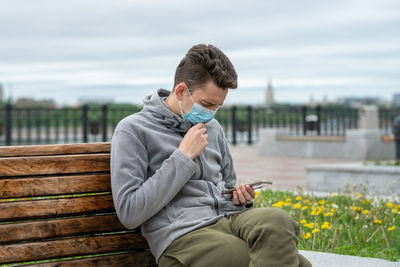 Young man using mobile phone