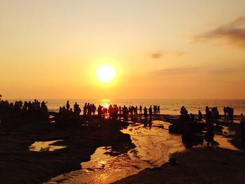 Scenic view of sea at sunset
