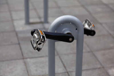 High angle view of bicycle on street