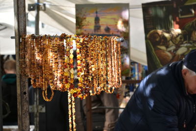 Midsection of man standing at market