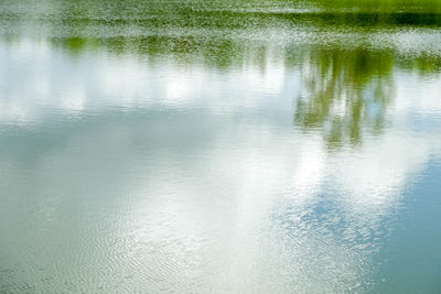 High angle view of rippled water in lake