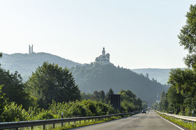 Road passing through a building