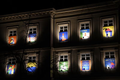 Illuminated built structure at night