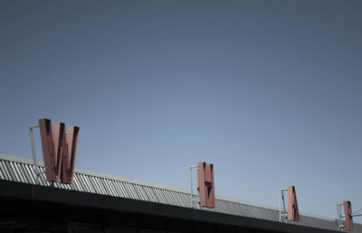 Low angle view of bridge against clear sky