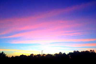 Silhouette of trees against sky at sunset