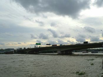 Bridge over river against sky