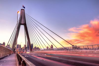 View of suspension bridge against sky