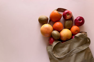 Fruits on white background