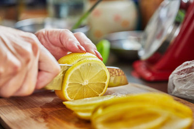 Close-up of hand holding fruit