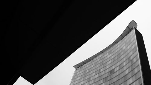 Low angle view of modern building against sky