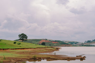 Scenic view of land against sky