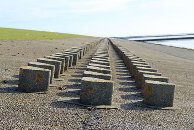 Surface level of land against sky