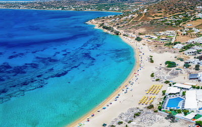 High angle view of beach