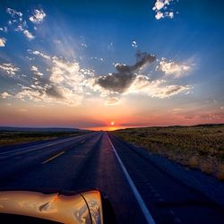 Country road at sunset