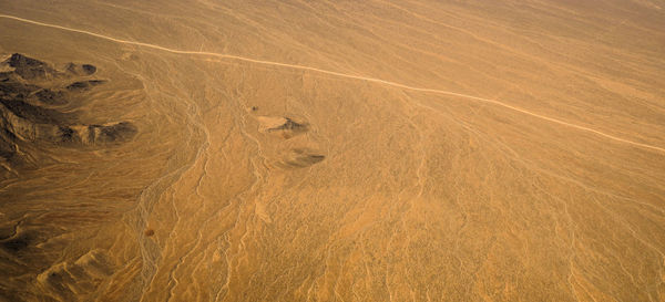 High angle view of sand dunes