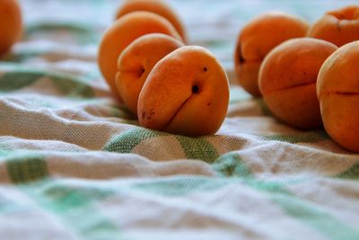 Close-up of apricot on table