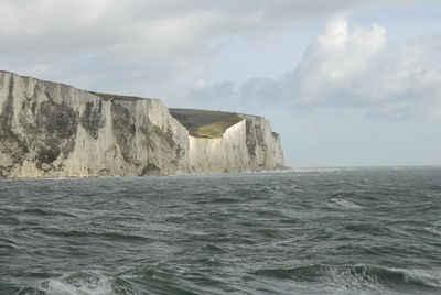 Scenic view of the white cliffs of dover