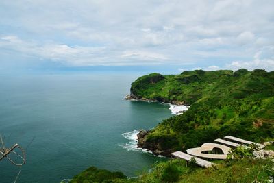 High angle view of sea against sky