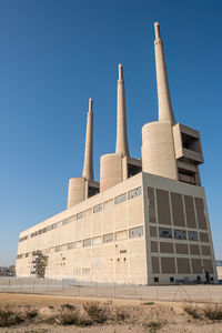 Low angle view of historic building against clear sky