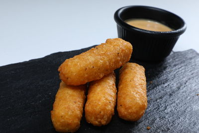 High angle view of bread on table