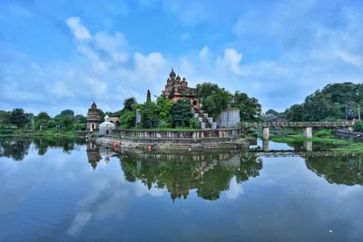 Reflection of building in lake