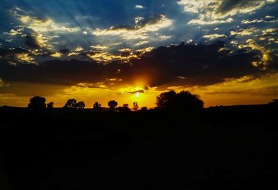 Silhouette of landscape at sunset