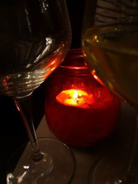 Close-up of wineglass on table