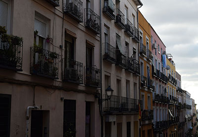 Low angle view of residential buildings against sky