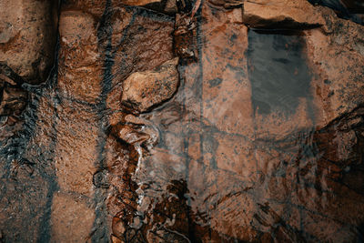 Low angle view of rock formation