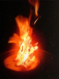 Close-up of bonfire at night