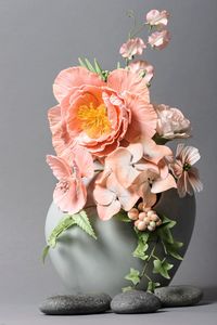 Close-up of flower bouquet against white background