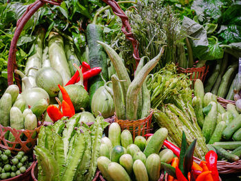 Vegetables for sale at market stall