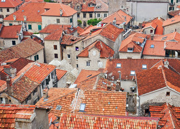 View over the rooftops of kotor, montenegro